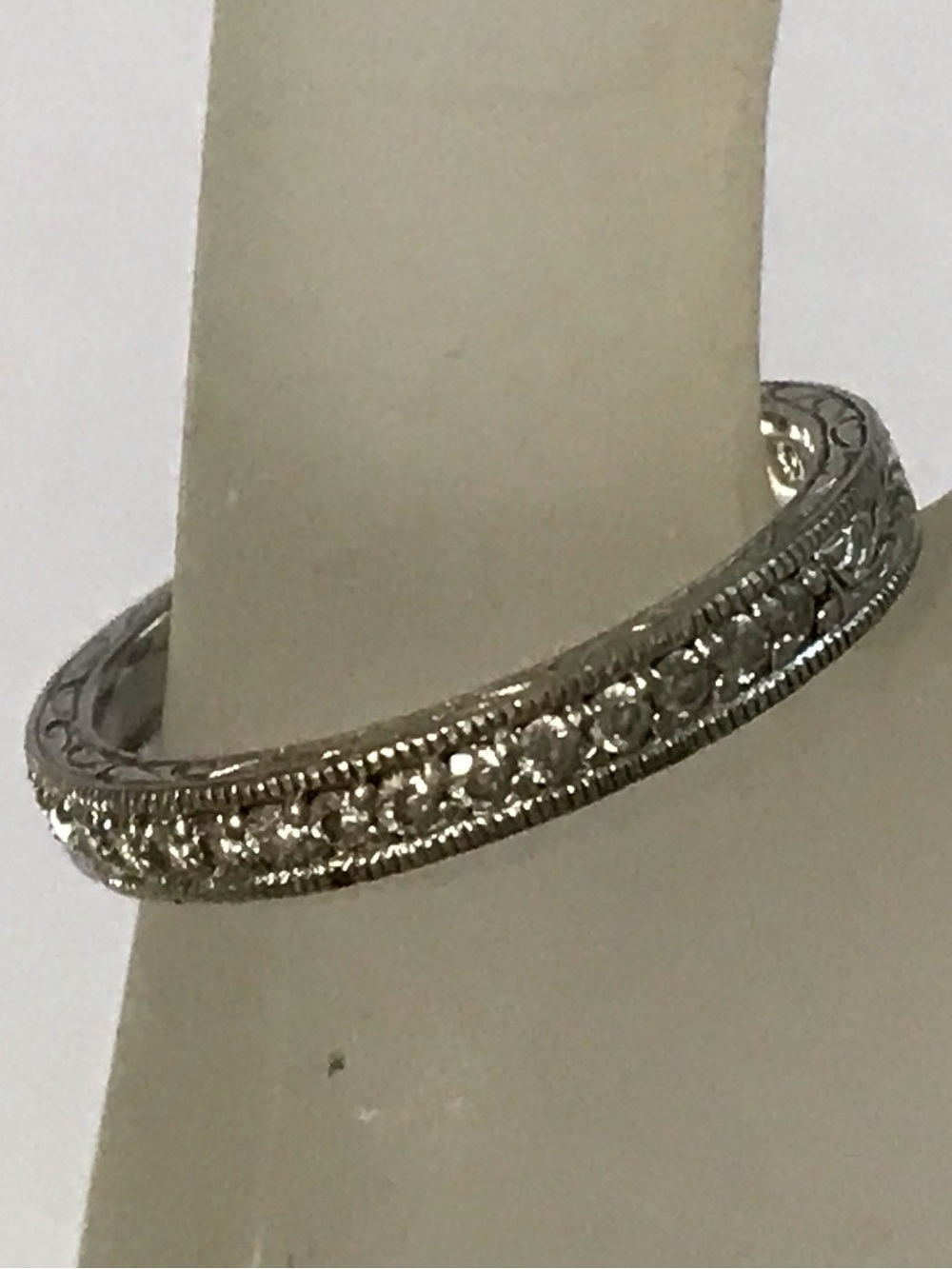 Sterling Silver CZ Band Ring Size 8